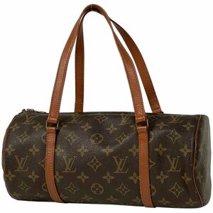 ルイ・ヴィトン Louis Vuitton パピヨン 30 バレルバッグ 筒型 旧旧型 ハンドバッグ モノグラム ブラウン M51365 レディース 【中古】