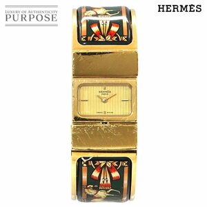 エルメス HERMES ロケ LO1 100 バングル ウォッチ ヴィンテージ レディース 腕時計 七宝焼き ゴールド クォーツ Loquet 90238669