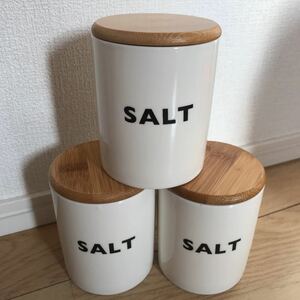 未使用　撥水加工　SALT キャラクター　ボトル　陶器製　容器　3個セット　即決　送料無料