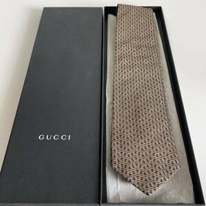 グッチ（GUCCI） ブラウン丸Gロゴネクタイ