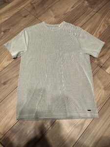 【美品】GUESS ストライプ Tシャツ M グレーホワイト