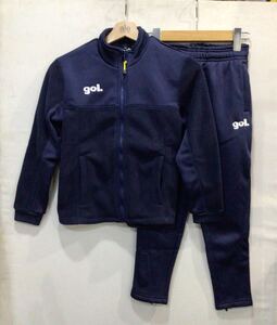 SALE! gol (ゴル) Jr フリース ジャケット スリムパンツ 上下 セット (130) NAVY | futsal soccer フットサル サッカー ネイビー セール