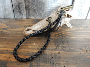 LEATHER WALLET CHAIN レザー ウォレットチェーン 本革ウォレットロープ BK