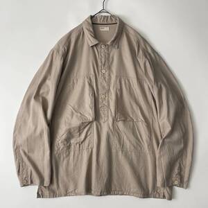 NAISSANCE size/M (h) ネサーンス プルオーバー ミリタリー シャツ ワーク オーバー ビッグ ワイド コットン ベージュ 無地 日本製 SHIRT