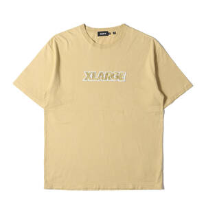 X-LARGE エクストララージ Tシャツ サイズ:XL ブランドロゴ パッチ クルーネック Tシャツ S/S TEE STANDARD LOGO PATCH ベージュ