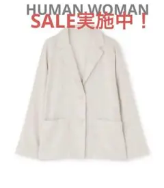 大人気【HUMAN WOMAN】リネンテーラードシャツ サマージャケットMサイズ