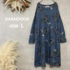 1210 【BARNDOOR】 花柄ニット 七分袖 ロング丈 Uネック 美品