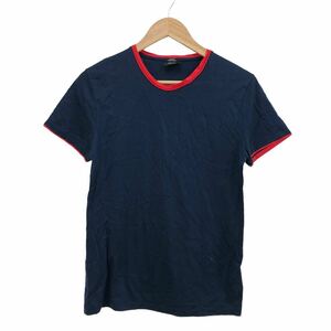 H726⑦ HUGO BOSS ヒューゴボス SLIM FIT 半袖 Tシャツ カットソー トップス ネイビー系 薄手 綿100% メンズ S