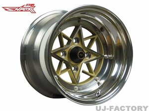 【即納！送料無料】復刻版 リアル 3ピースバージョン スターシャーク/ゴールド 14インチ 12.0J（12J × 14）-61 114.3-4H★4本セット