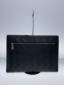 BOTTEGA VENETA◆マキシイントレチャート/セカンドバッグ/レザー/BLK