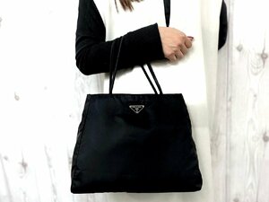 極美品 PRADA プラダ テスート ハンドバッグ トートバッグ バッグ ナイロン 黒 77860