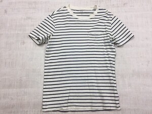 ギャップ GAP アメカジ マリン トラッド 胸ポケット付き ボーダー ポケT 半袖Tシャツ カットソー メンズ S 白/紺