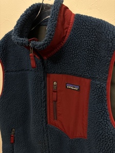 SALE☆美品 2018年 Patagonia classic retro-x fleece L パタゴニア クラシック レトロX フリース ベスト L ブルー レッド R61016