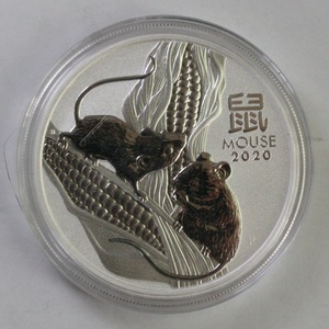 【銀貨】オーストラリア エリザベス2世 1ドル銀貨　ネズミ　silver　2020年　1オンス　1oz　31.5g　カプセル付き