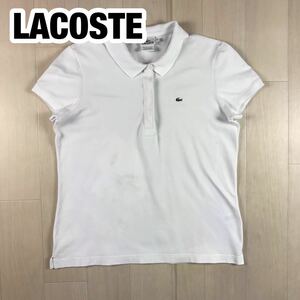 LACOSTE ラコステ 半袖ポロシャツ レディースサイズ 44 ホワイト ワニ