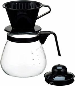 iwaki(イワキ) 耐熱ガラス コーヒーポット & ドリッパー レンジ ブラック 1L K7966C-B KT7966C-BK2