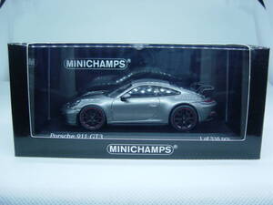 MINICHAMPS 1/43 Porsche 911 (992) GT3 2020 Achatgraumetallic / Grey metallic ポルシェ