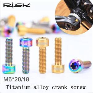 ★3.5g チタンM6x18mm 2本セット金色 クランアーム固定ボルト ★RISK