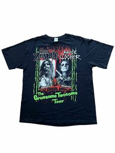 ●●anvil ROB ZOMBIE x ALICE COOPER ロブゾンビ アリスクーパー The Gruesome Twosome Tour 2010 ロック バンド ツアーT XL 黒ブラック●