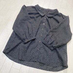 3971☆ MACKINTOSH PHILOSOPHY マッキントッシュ フィロソフィー 7分丈袖 シャツ ブラウス レディース 38 ブラック ドット柄