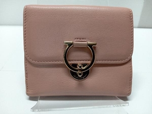 Salvatore Ferragamo Wホック二つ折り財布 JL-22 ピンクベージュ