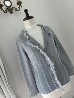 【美品】エンポリオアルマーニ　ニットジャケット　グレー色　36サイズ