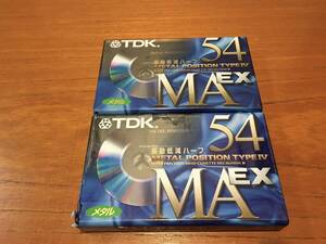 カセットテープ　TDK MAEX-54　2巻　 振動低減ハーフ ◆メタルポジション METAL　フィルムに痛みあり 