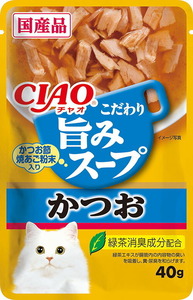 （まとめ買い）いなばペットフード CIAO 旨みスープパウチ かつお 40g 猫用フード 〔×48〕