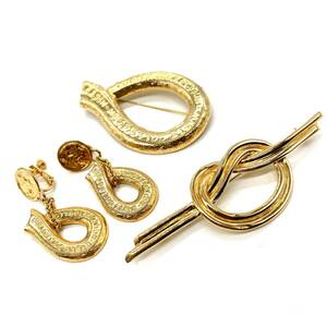 NINA RICCI/MISTY COLLECTION 約53.8g ヴィンテージアクセサリー まとめセット ゴールド ブローチ イヤリング コスチュームジュエリー 小物