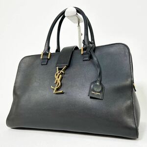 【超美品】 SAINT LAURENT PARIS サンローランパリ ベイビーカバス ハンドバッグ カサンドラ YSL金具 レザー 黒 ブラック ゴールド金具