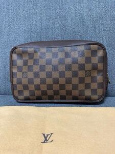 LOUIS VUITTON ルイヴィトン LV ポーチ トゥルーストワレット25 N47623 ダミエ セカンドバッグ ブラウン 小物入れ 1円〜 レディース メンズ