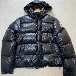 【美品・名作】 MONCLER モンクレール メンズ ダウンジャケット エベレスト シャイニーブラック ビッグロゴ ワッペン 3 Lサイズ