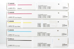 未使用 CANON 純正 トナー NPG-72 4色5本（シアン・イエロー・ブラック×各1 / マゼンタ×2） キャノン ITAZ7Z505A28-YR-L30-byebye