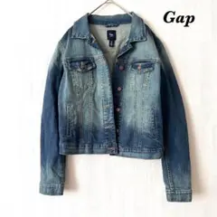 Gap ギャップ ジャケット デニム Gジャン クロップド ブルー (XS)