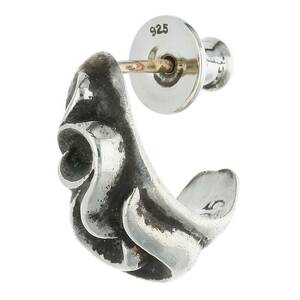 クロムハーツ Chrome Hearts CARVED TEARDROP/カーブドティアドロップ シルバーピアス 中古 SJ02