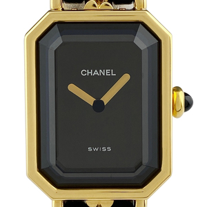 シャネル CHANEL プルミエール Lサイズ H0001 腕時計 SS レザー クォーツ ブラック レディース 【中古】