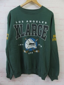 タグ付 XLARGE エクストララージ HOCKEY CREWNECK SWEAT スウェット トレーナー 101231012004 グリーン L 991769205■