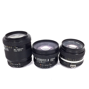 Nikon NIKKOR 50mm 1:1.4/AF NIKKOR 20mm 1:2.8/AF NIKKOR 35-105mm 1:3.5-4.5 D カメラ レンズ まとめ QR063-146