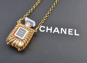 シャネル CHANEL COCO ココ フラワー デザイン 香水瓶 ミニボトル ネックレス ペンダント ゴールド ヴィンテージ レア 美品