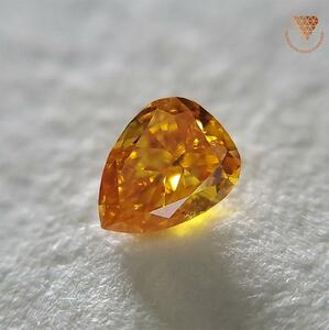 0.16 ct Fancy Vivid Yellowish Orange GIA Pear 天然 オレンジ ダイヤモンド ペアシェイプ DIAMOND EXCHANGE FEDERATION