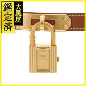 HERMES エルメス ケリーウォッチ KE1.201 GP/レザー シャンパン ○Z刻印 クォーツ 【460】2148103653858