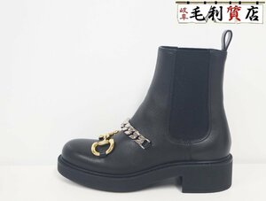 グッチ GUCCI ホースビット チェルシー ブーツ レザー サイドゴアブーツ 670393 サイズ35 約22ｃｍ 靴 レディース アパレル