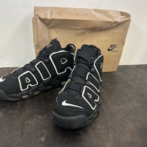 極美品! NIKE ナイキ AIR MORE UPTEMPO エア モア アップテンポ 28cm UK9 ブラック ホワイト スニーカー シューズ 靴