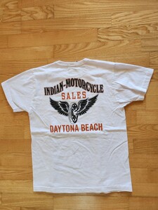 　SALE! 送料込★東洋　INDIAN MOTORCYCLE インディアンモーターサイクル　IM79183 半袖Tシャツ　アメリカ製　バイカー　ホワイト　M