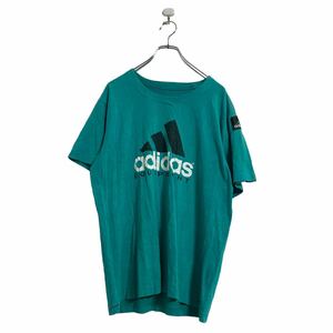 adidas 半袖 プリント Tシャツ L～ グリーン アディダス クルーネック 古着卸 アメリカ仕入 a605-5065