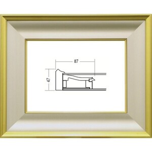 額縁　油絵/油彩額縁 木製フレーム 3407 アクリル付 サイズ F3号 金泥 ( ゴールド マッド)