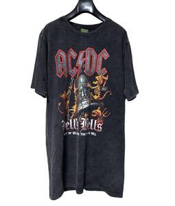 AC/DC バンド ビンテージ加工 Tシャツ ロック アメカジ ACDC ストリート オーバーサイズ 古着 パンク ROCK バンド ZARA ビンテージ H&M