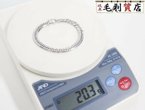 K18WG キヘイ 喜平 ブレスレット 8面トリプル 20.3g 8メントリプル ホワイトゴールド 18金 750 WG 【中古】ジュエリー