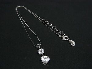 ■極美品■ SWAROVSKI スワロフスキー ラインストーン ネックレス ペンダント アクセサリー レディース シルバー系 DE5221