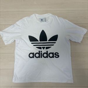 adidas アディダス Tシャツ カットソー 白 ホワイト ビッグロゴ